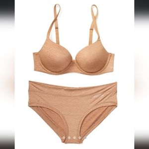 NWT Adore Me Ashling Contour beige color bra & panty set 34DDD